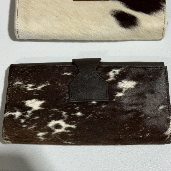 Lot Of 4 Women Western Style Cowhide Leather Clutch Hair On Leather Wallet -New - Picture 12 of 15